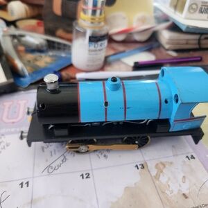 Blue and Black Toy Train Engine Motirized Needs Batteries